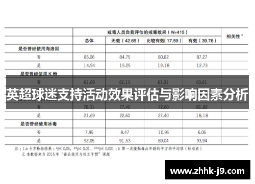 英超球迷支持活动效果评估与影响因素分析