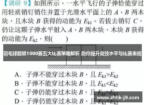 羽毛球超级1000赛五大比赛策略解析 助你提升竞技水平与比赛表现